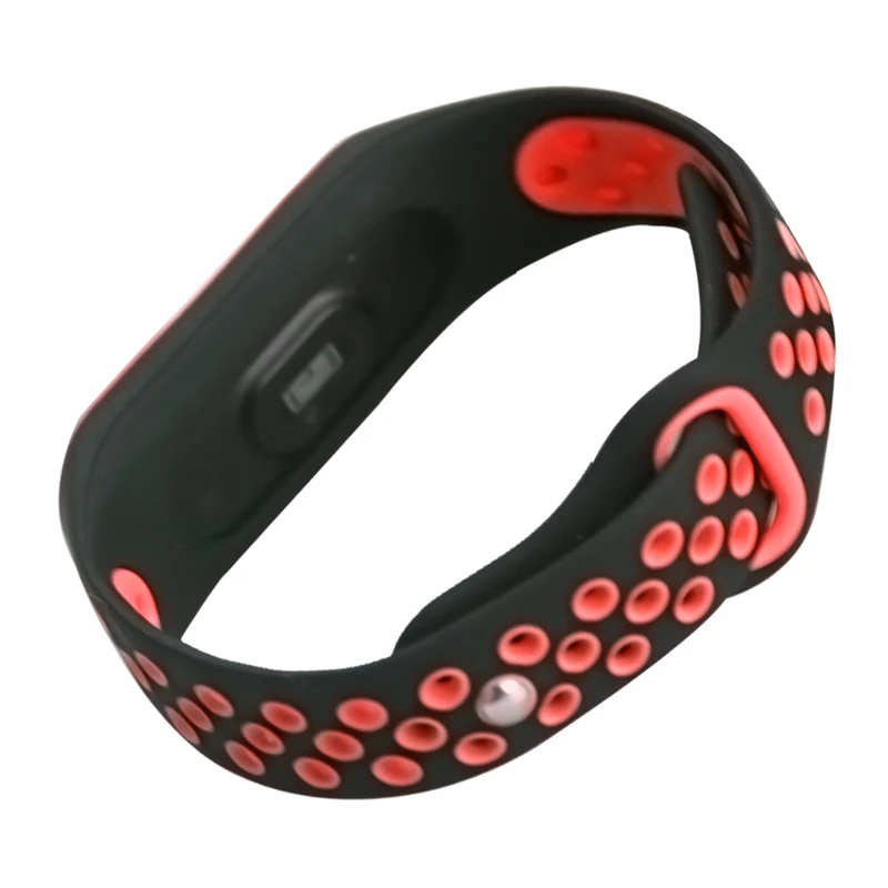 Black red FIFATA, браслет для Xiaomi mi, ремешок для часов 4, сменный Браслет для mi Band 4, силиконовый спортивный ремешок для mi Band 3/4 - Цвет: Black red
