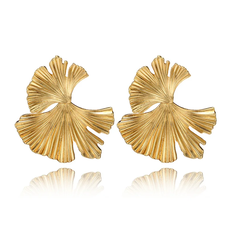 Geometric Statement Earrings Big For Women Gold Color Personality Stud Modern Jewelry brincos Unusual earrings | Украшения и