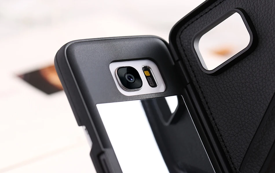 FLOVEME для samsung Galaxy S8 Plus S7 Edge чехол с зеркалом для макияжа с отделением для карт чехол для телефона s для samsung Galaxy S7 S8 жесткий флип-чехол