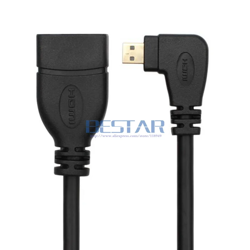 90 градусов правый и левый Угловой Micro HDMI тип D Папа к Женский удлинитель кабель 10