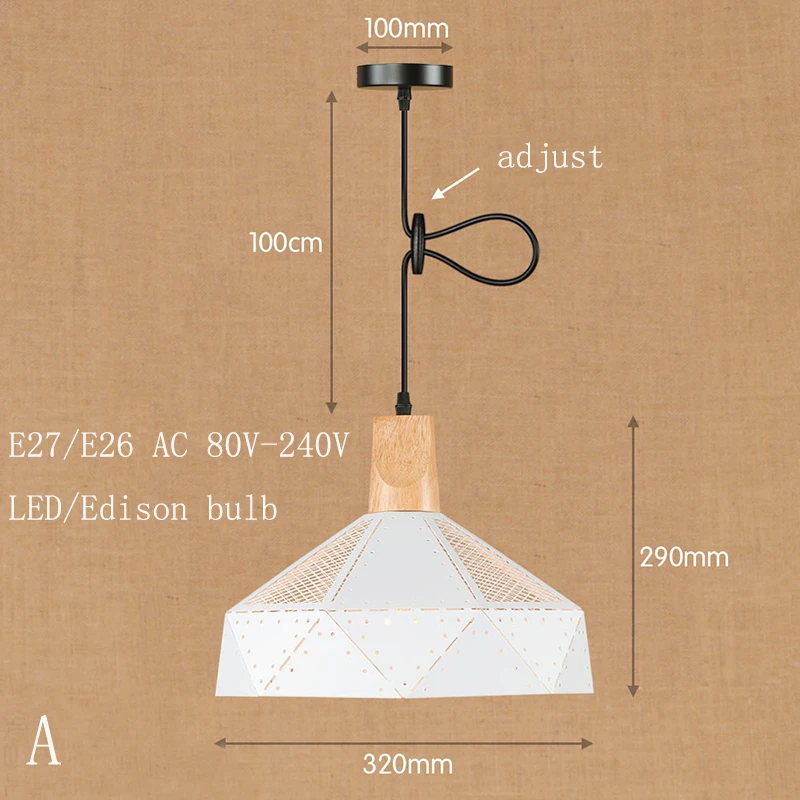 Подвесная железная Светодиодная лампа с цоколем e27 220 В|wood socket|pendant light fixturelight fixtures