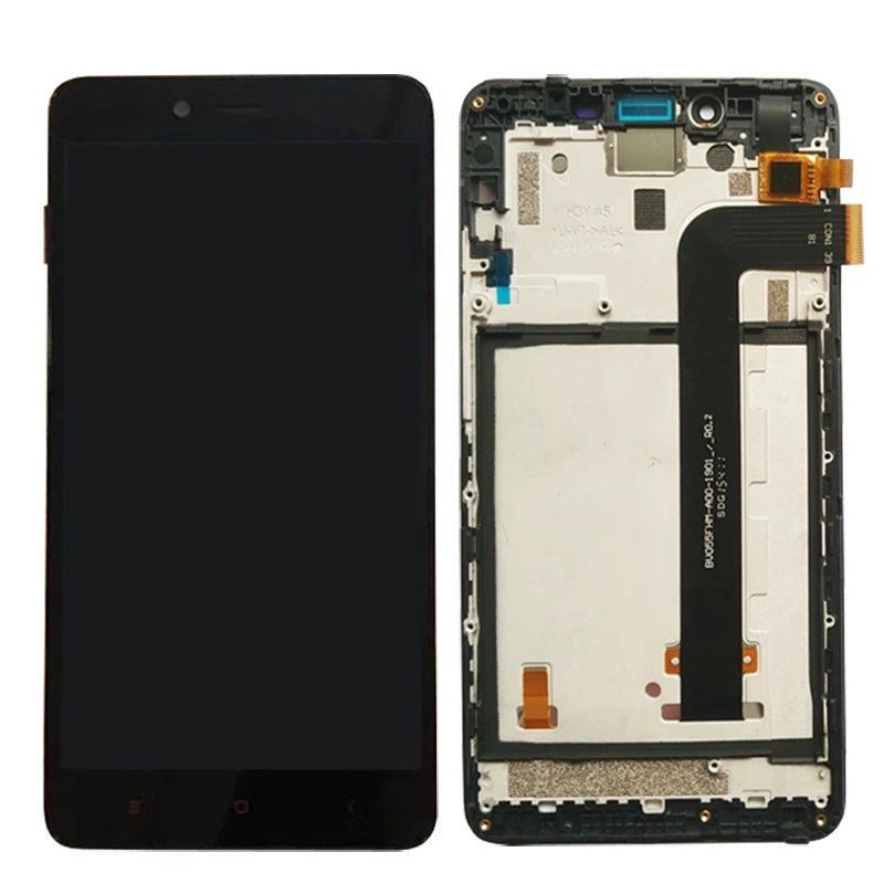 5.5&quot 100% tested For Xiaomi Redmi Note 2 / Hongmi LCD Display touch screen Digitizer Assembly with frame free shipping | Мобильные