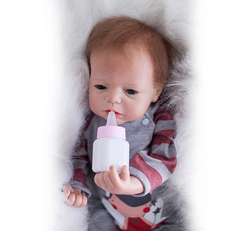 22 дюймов Reborn Baby Doll ручной работы Мягкие силиконовые реалистичные куклы новорожденных реалистичные детские куклы игрушки для детей подарок на день рождения