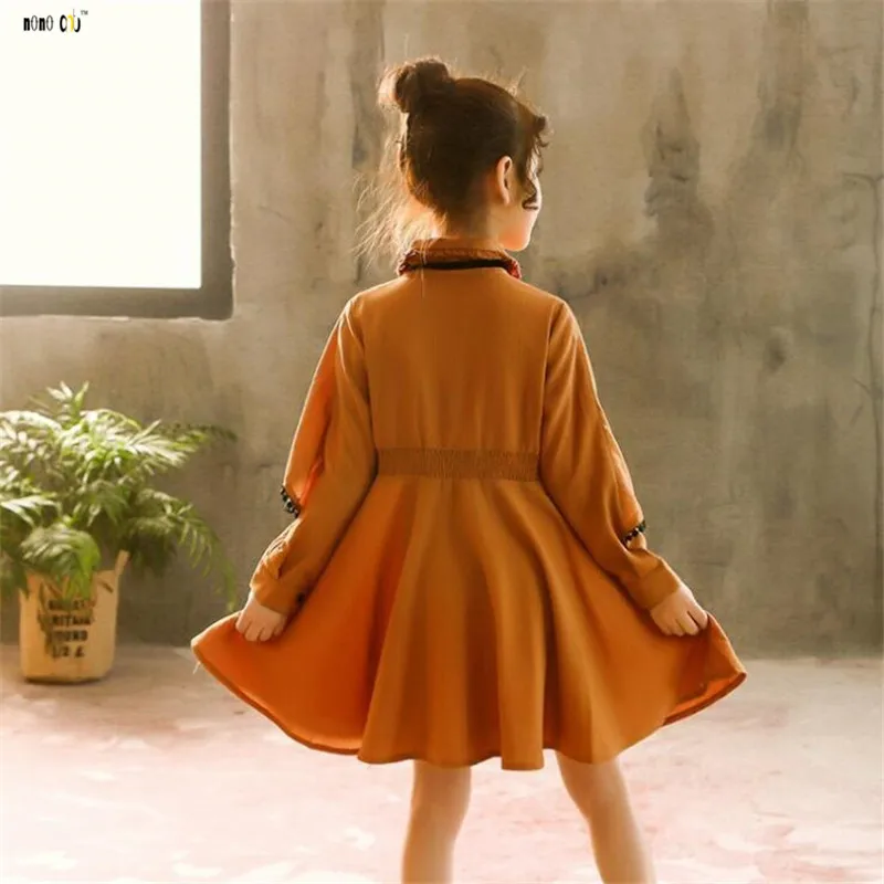 2018 Autumn Winter Girl Dress Long Sleeve Ruffles Pleated Elegant Princess Dresses Kids Girls Clothes 4 5 6 7 8 9 10 11 12 Years | Детская