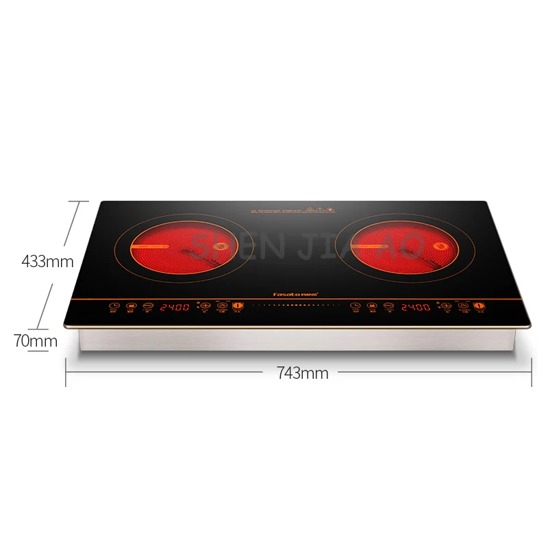 

Household double electric stove infrared light wave heating double cooker ceramic hob kitchen equipment 220V 2400W 1PC