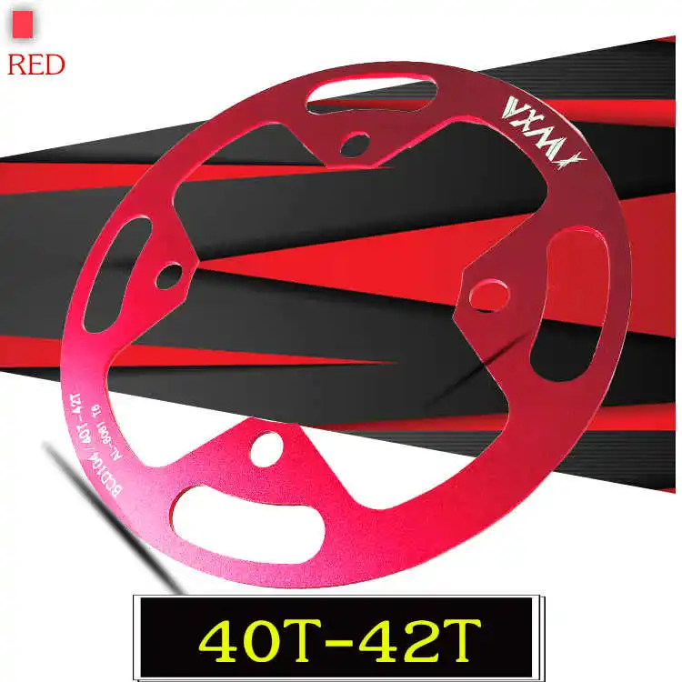 Red 40T-42T VXM 32-42T MTB bike sprocket wheel protection plate bicycle wheel gear protection cover bike alloy sprocket cover bicycle Parts - Цвет: Red 40T-42T