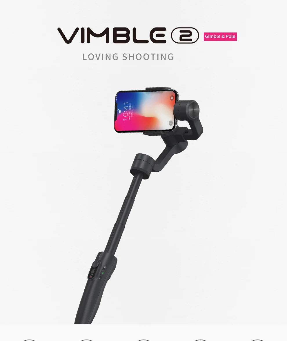 FeiyuTech Vimble 2 3-Axis ручной карданный стабилизатор с 183 мм полюс с Штатив для телефона для iPhone X 8 samsung s8 XIAOMI
