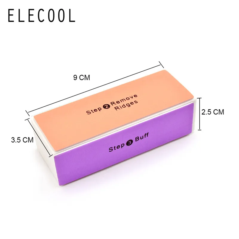 3 шт. цветной полировальный блок ELECOOL для ногтей маникюрный спонж|Пилки и буферы| |