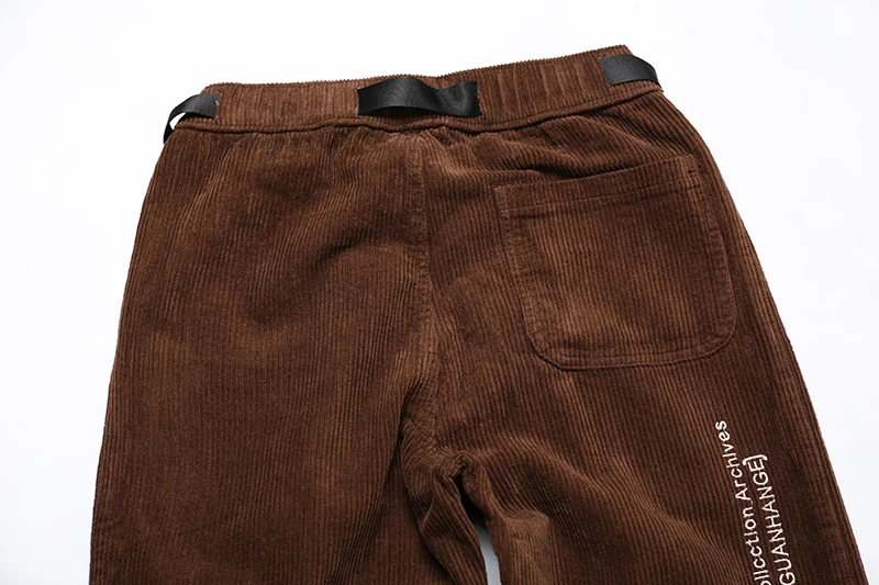 Мужские черные вельветовые брюки с вышивкой в стиле хип-хоп, широкие брюки для мужчин и женщин,, винтажные однотонные мешковатые штаны с эластичной резинкой на талии