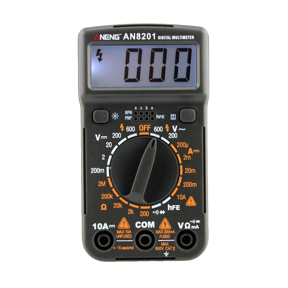 Цифровой мультиметр ANENG AN8201 тестер с фоновой подсветкой амперметр