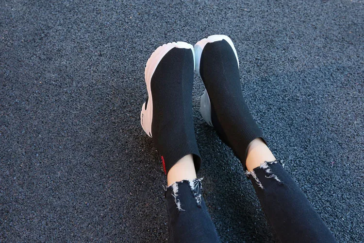 SWYIVY Chaussure Femme; женские ботинки; ботильоны; женская обувь; Новинка года; осенние ботинки с носком; женские черные кроссовки на платформе и танкетке