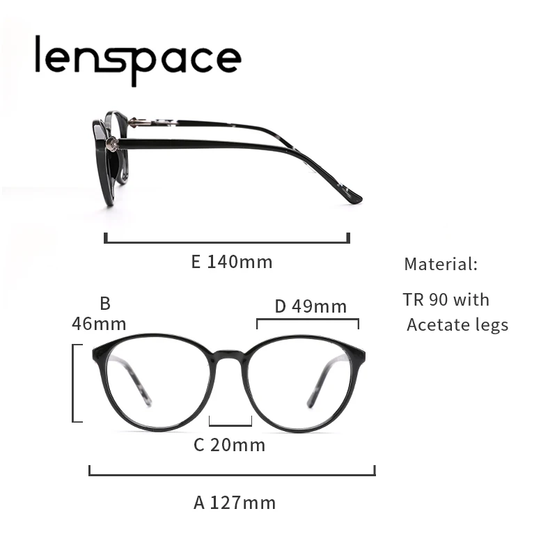 Lenspace 2018 женские очки оправа круглые по рецепту Оптическая Очки для близорукости