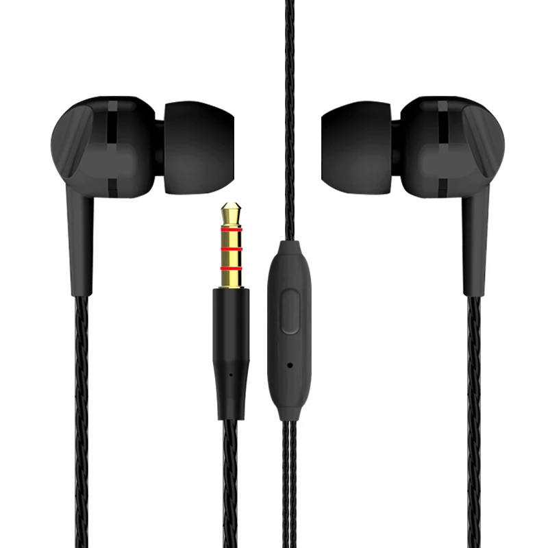 VPB S23 гарнитура с супер басами микрофон вкладыши 3,5 мм для iphone 6 6s xiaomi мобильного телефона - Цвет: Черный