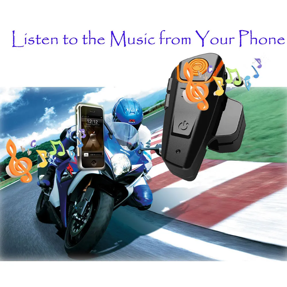 1 шт. Bluetooth шлем домофон BT-S2 IPX7 водонепроницаемый BT 3,0 с FM! BT-S2 1000 м гарнитура мотоциклетный bluetooth шлем домофон