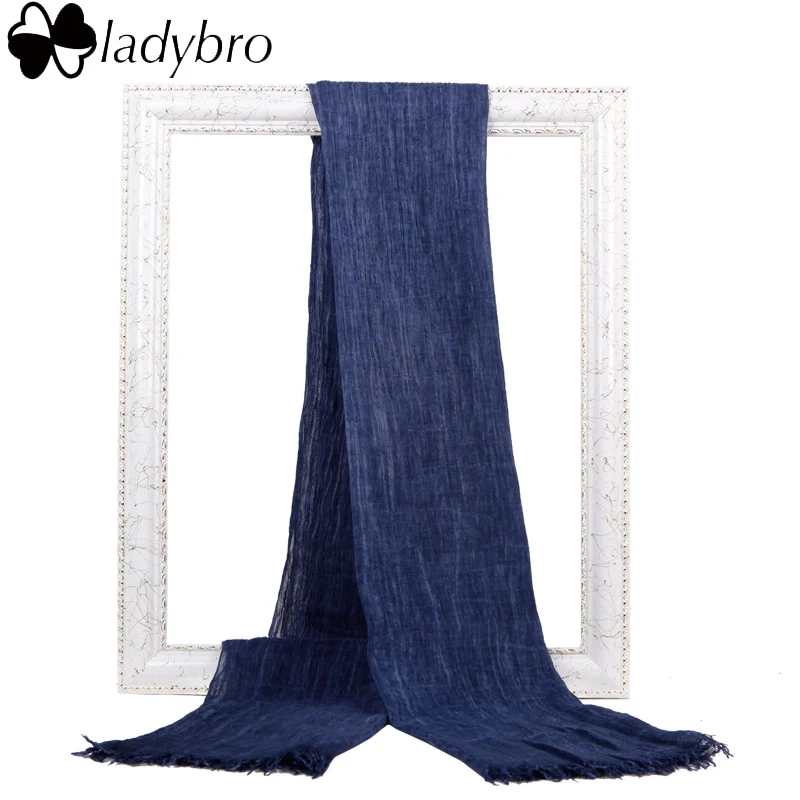 Роскошный женский шарф Ladybro 190*70 см, весна-осень, европейские хлопковые льняные складные шарфы, ретро шарф для женщин, элегантные шали для дам