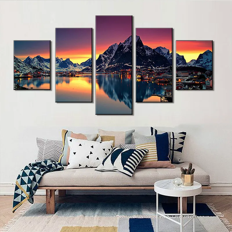 

Настенный постер Snow Mountain, настенная Картина на холсте с озером, Скандинавская Настенная картина для гостиной или кухни, Декор, Настенная дек...