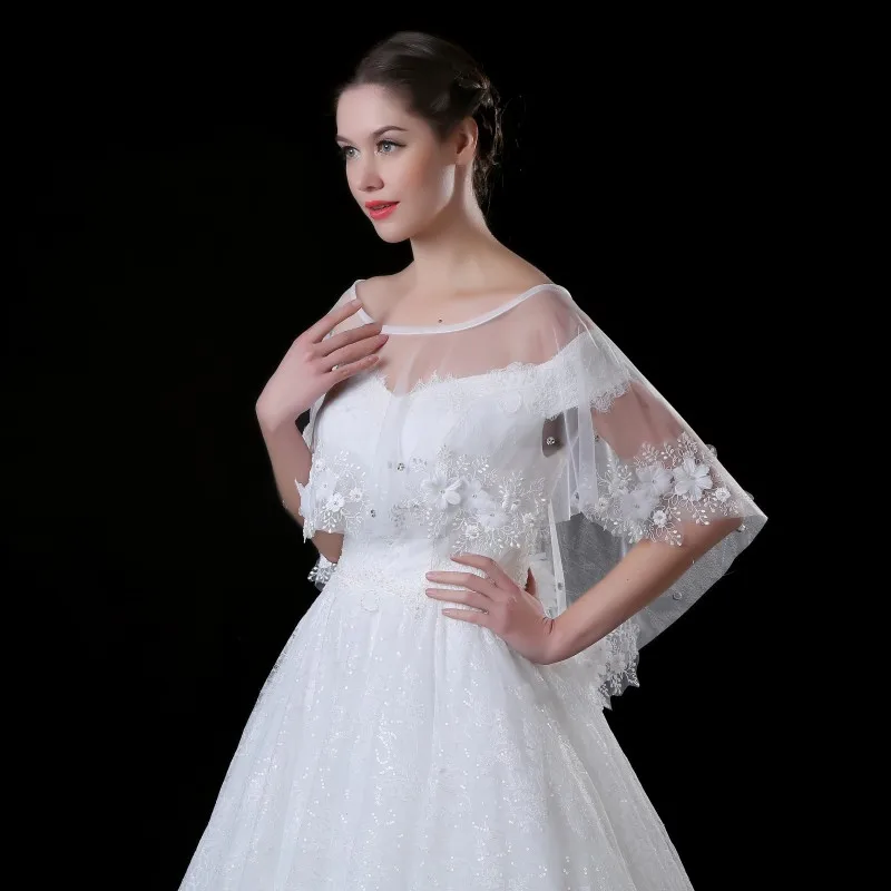 

Hot Sale Bridal Wraps Wedding Lace Jacket White Ivory Bridal Bolero Bride Shawls Summer Wedding Accessories 2020