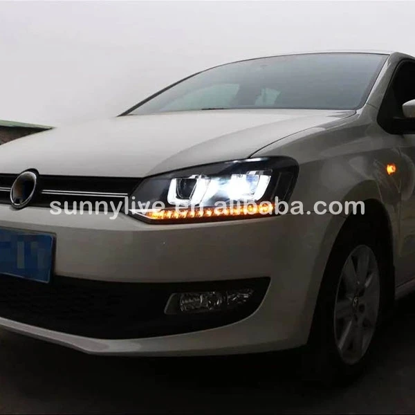Для VOLKSWAGEN Polo Mk5 для Vento для Cross polo светодиодный головной фонарь с ангельскими глазами 2011- лет LF