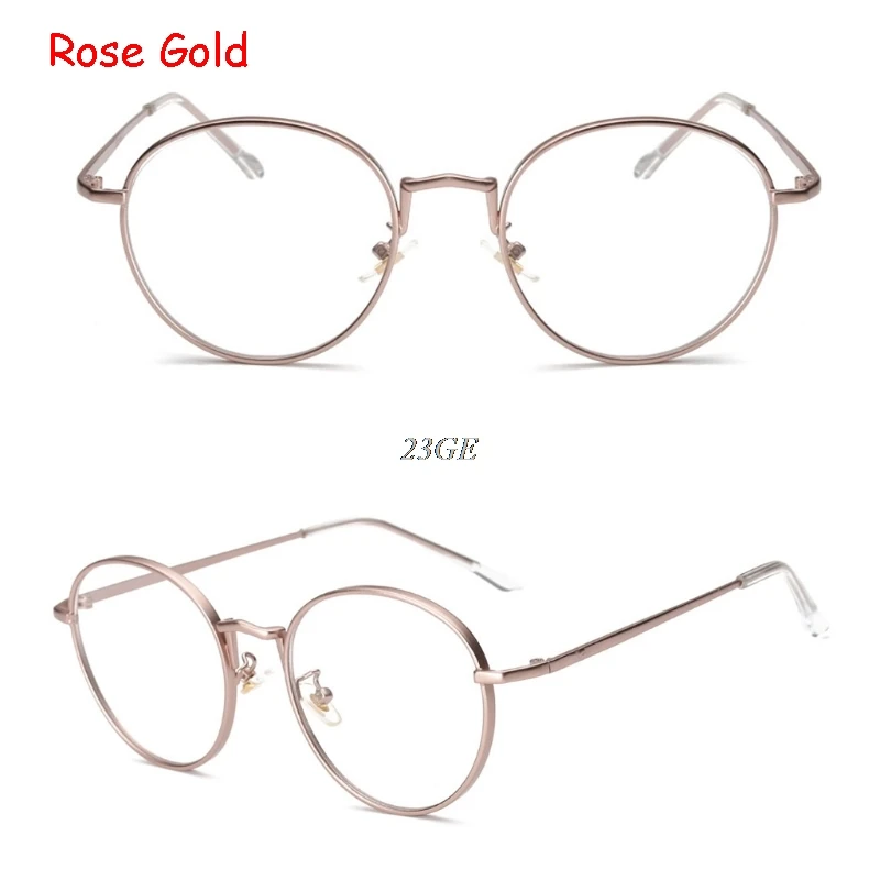 Rose Gold BZ328 винтажные овальные металлические прозрачные линзы очки для женщин и мужчин художественная оправа простые очки новые JUN7_45 - Цвет оправы: Rose Gold