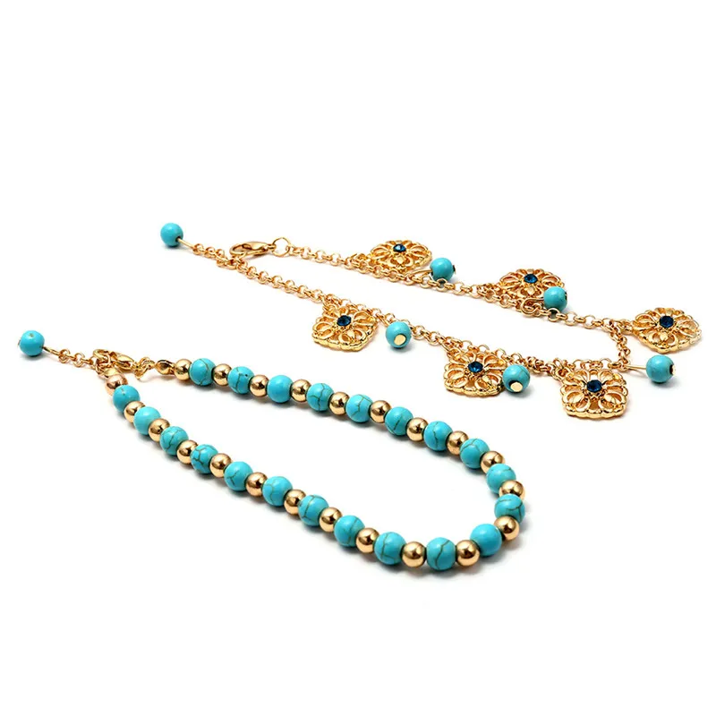 2 шт./компл. Сувенирный браслет на лодыжку ювелирные изделия уникальный из бусин