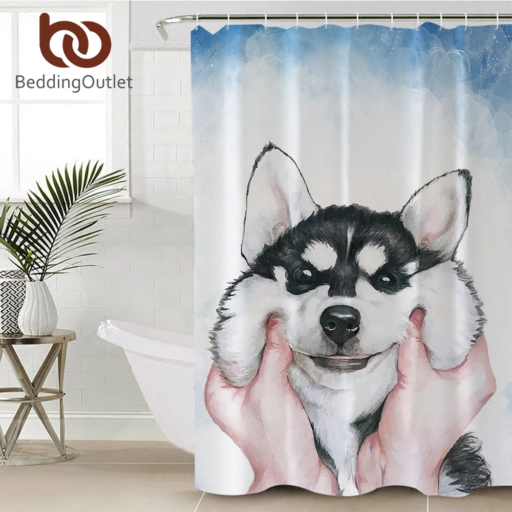 Водонепроницаемая Шторка для ванной BeddingOutlet из полиэстера с крючками 180 х180