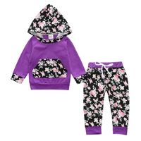 burst spring and autumn season suit girls clothes flowers girls two sets of baby clothes