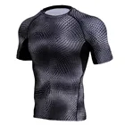 Компрессионные Мужские футболки с 3D принтом, с коротким рукавом, для фитнеса, с базовым слоем, мужские топы для фитнеса, MMA Rashguard, брендовые футболки