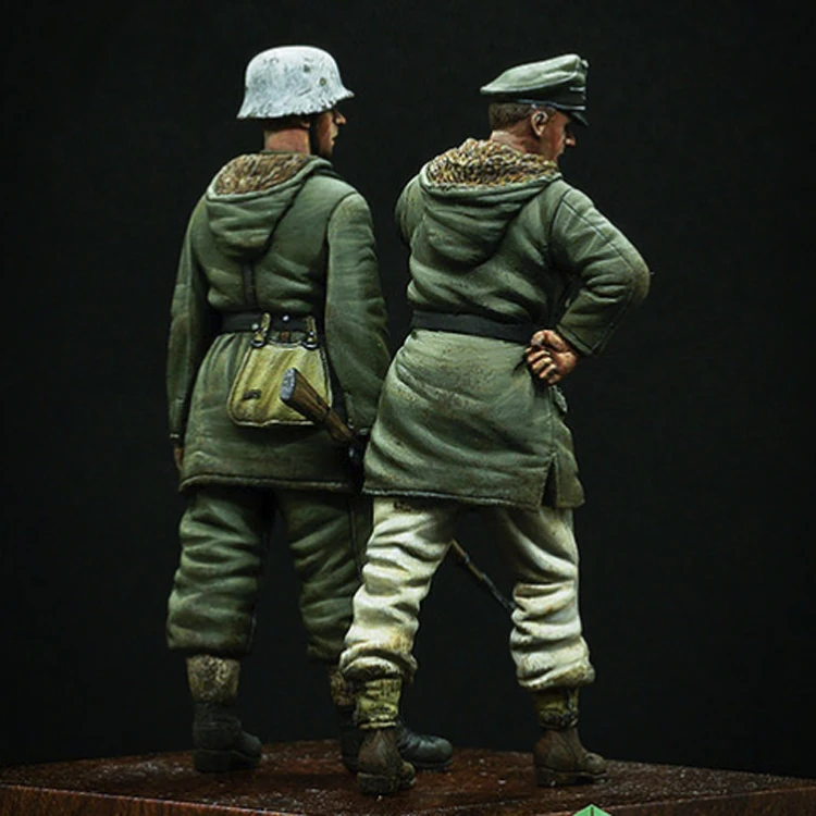 1/35 набор гренадеров 2 фигурки 4 головки в комплекте из смолы солдатиков GK военные