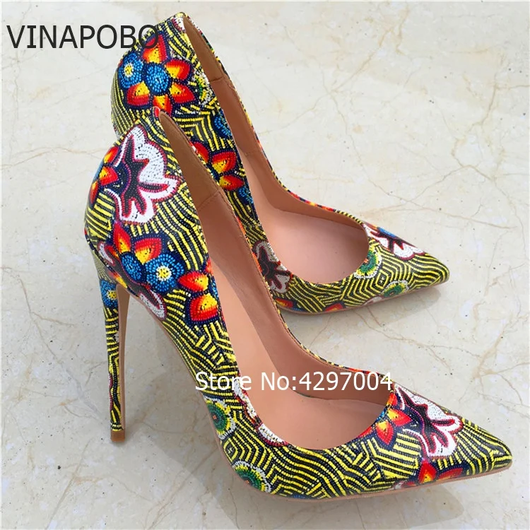 Женские туфли-лодочки на платформе vinapobo зеленые туфли с цветочным принтом в