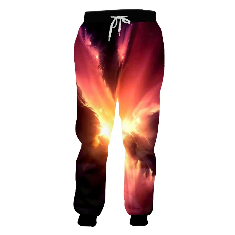 Мужские спортивные штаны UJWI в стиле хип хоп с объемным принтом виде облаков