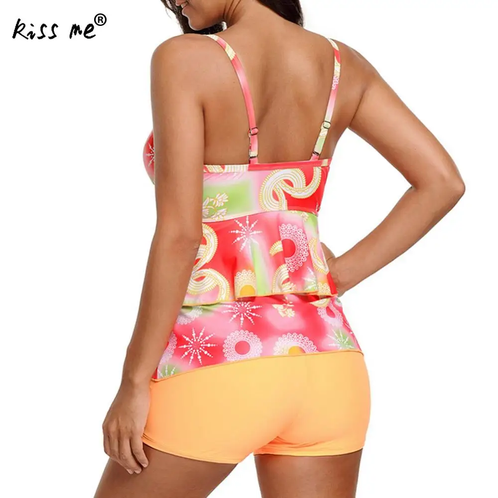 2 шт. бикини 2017 плюс Размеры купальники женский цветочный купальник Для женщин с