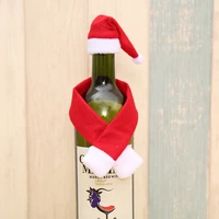 12setslot christmas wine bottle cover hat christmas decorations bottle wrap scarf party decor enfeites de natal