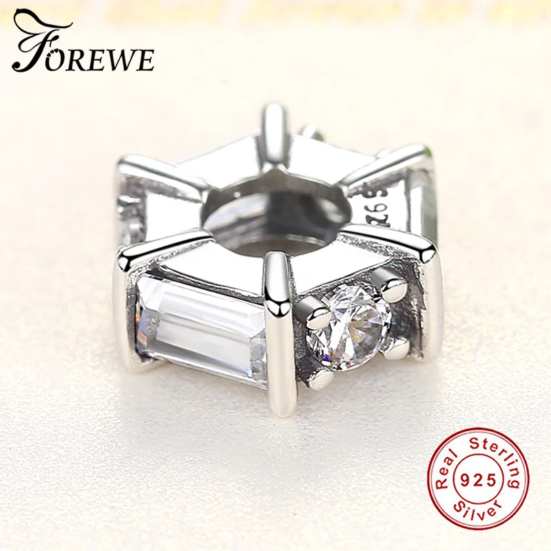 FOREWE 925 пробы серебряные ледяные скульптуры разделительные бусины с четким