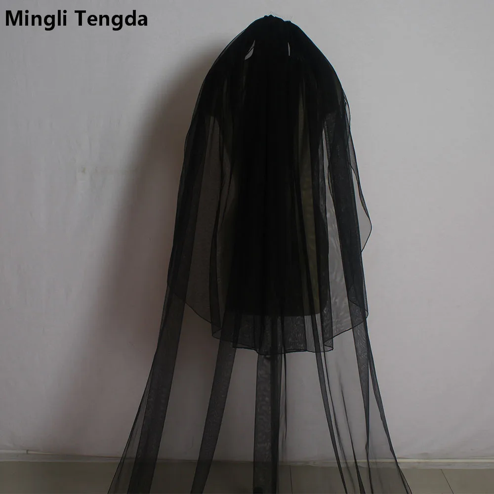 Черная свадебная фата Mingli Tengda длиной 3 м с искусственной фатой для невесты