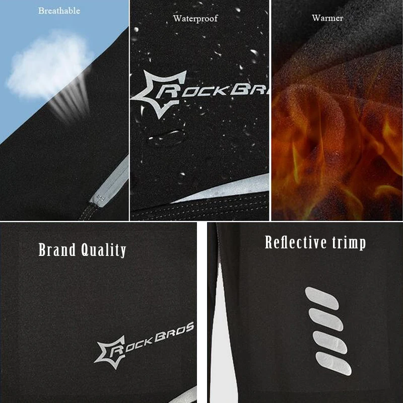 ROCKBROS велосипедные штаны Зимние флисовые тепловые спортивные длинные брюки для