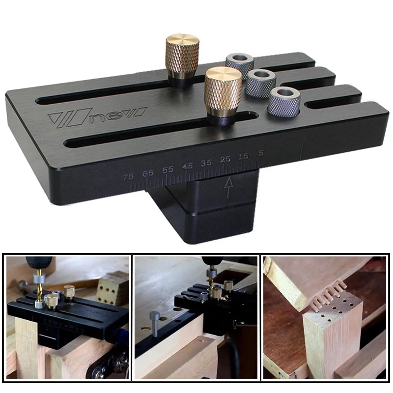 

3 in 1 Drilling Locator Woodworking Joinery High Precision Dowel Jigs Kit Drilling Guide kit Wood Working Tool DIY Round Raft