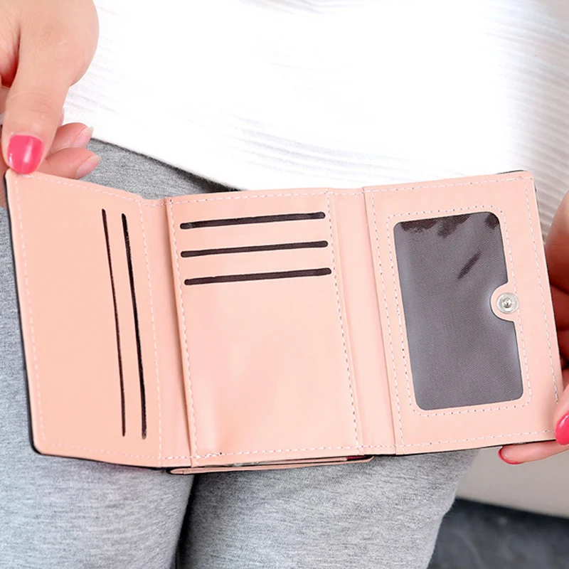 Women Carteira Umbrella Scrub Leather Clutch Trifold Wallet Money Bag Holder Purse Small female Short Credit Cards | Багаж и сумки