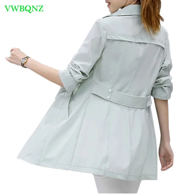 

New Spring Autumn Korean Windbreaker Coat Women Slim Wild Nine points sleeve Trench Coats Womens Fashion Outerwear Pink Tide 663