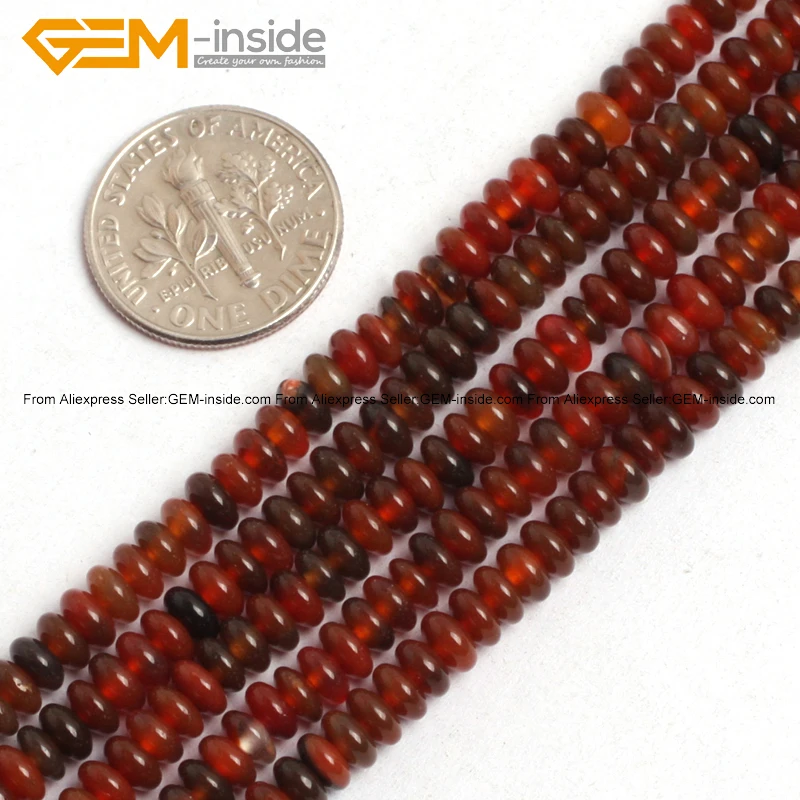 Натуральные красные Агаты Heishi разделительные бусины Rondelle дисковые каменные для
