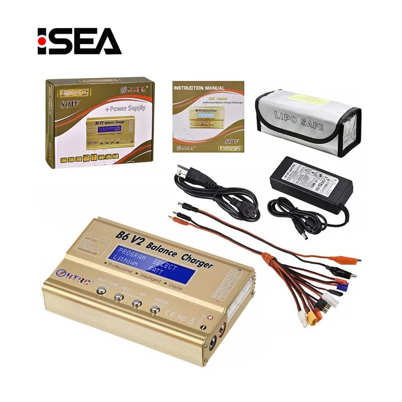 HTRC B6 V2 80 Вт Зарядное устройство 15 в 6A адаптер переменного тока + 8 1 Кабели LiPo