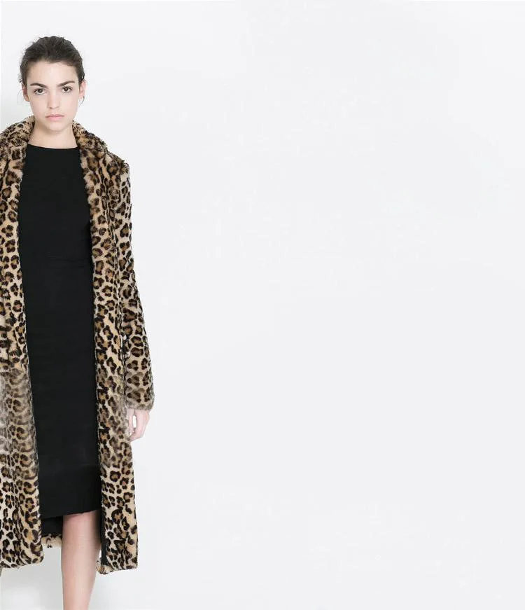 Для женщин зимние теплые Роскошные Имитация Искусственный Мех леопардовым