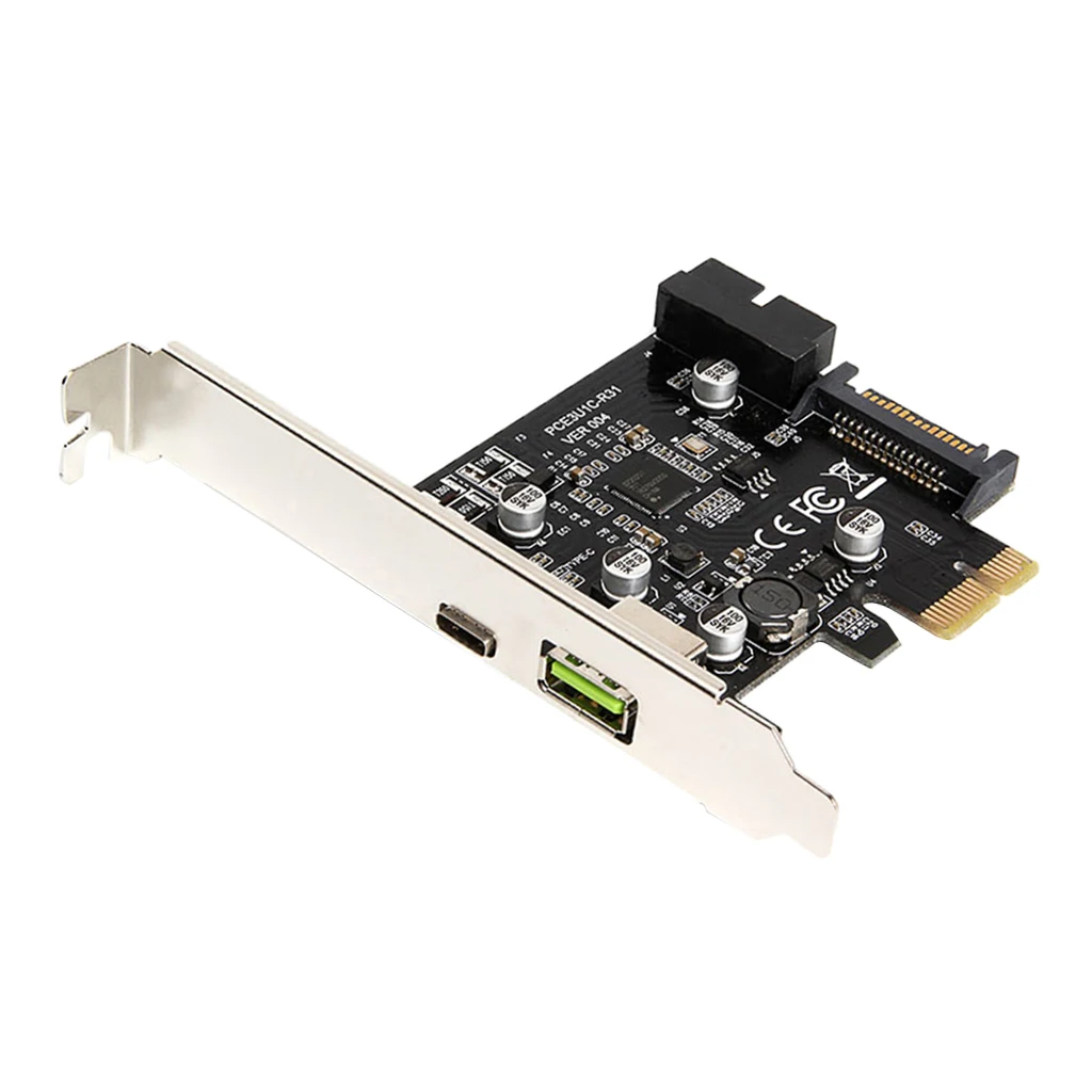 Плата расширения PCI e к USB3.1 Type C/PCIe USB 2.4A Быстрая зарядка + 19PIN E адаптеру c|Платы
