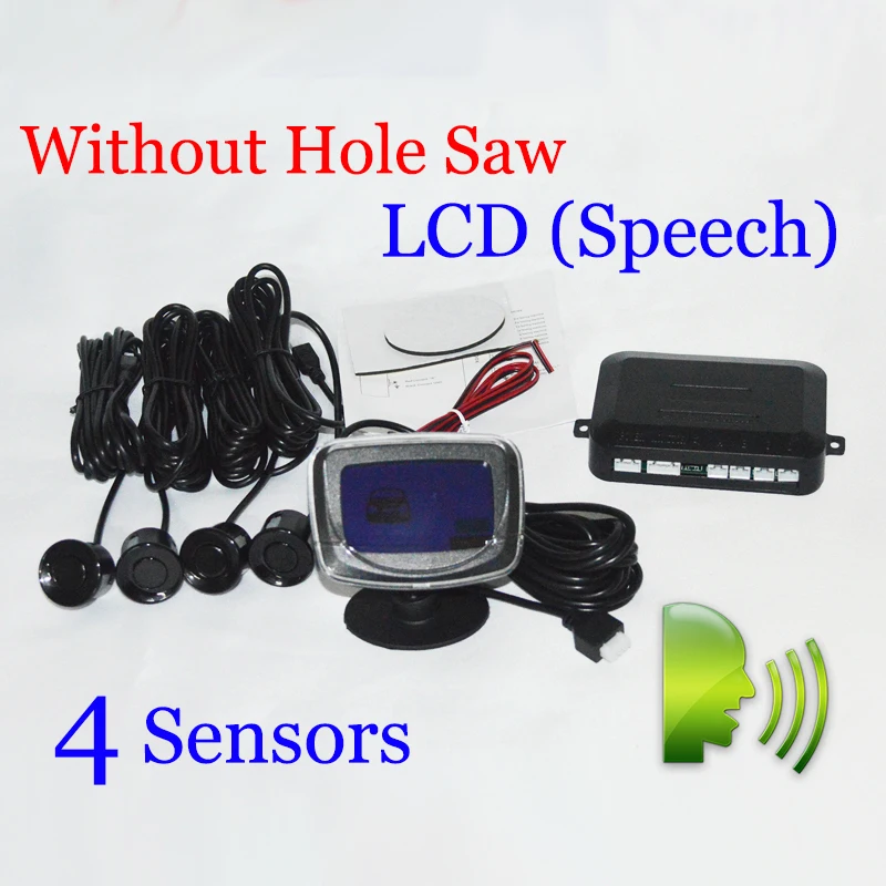 Viecar 4Sensors LED Display/LCD Display/Buzzer 22mm Car Parking Sensor Kit Reverse Backup Radar Monitor No Hole Saw |