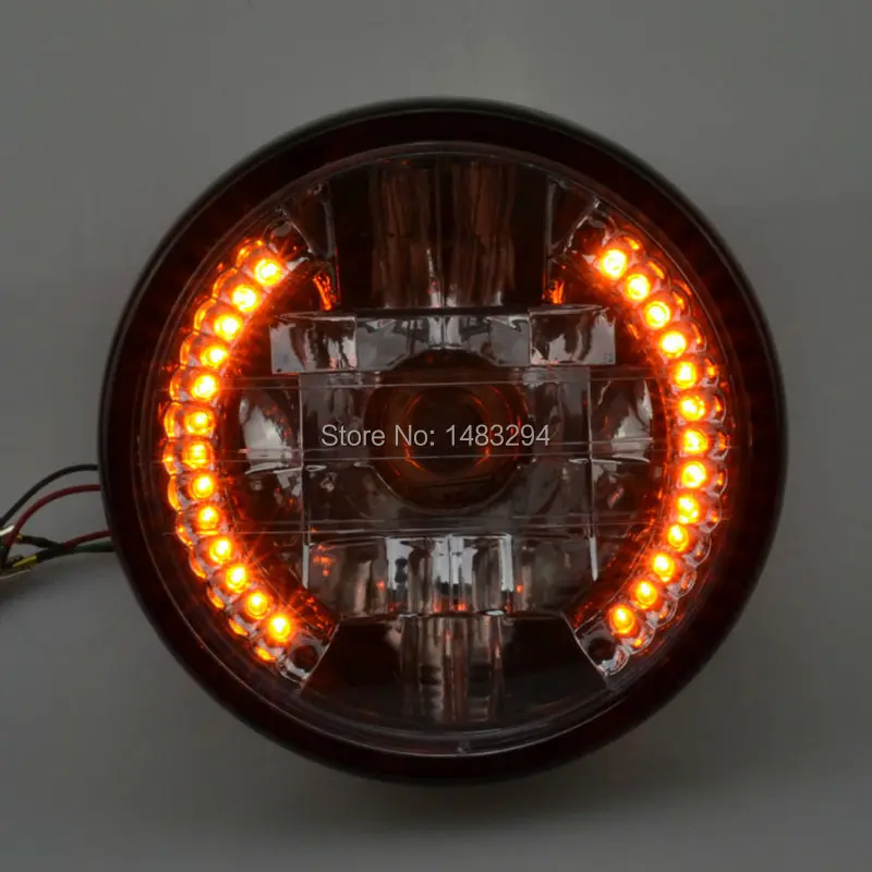 Янтарный светодиодный индикатор поворота 35 Вт H4 фара + Хромированные Кронштейны