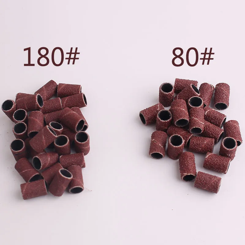 Профессиональные шлифовальные кольца для ногтей 50 шт. пилка 3 размера 80 #120 #180 #