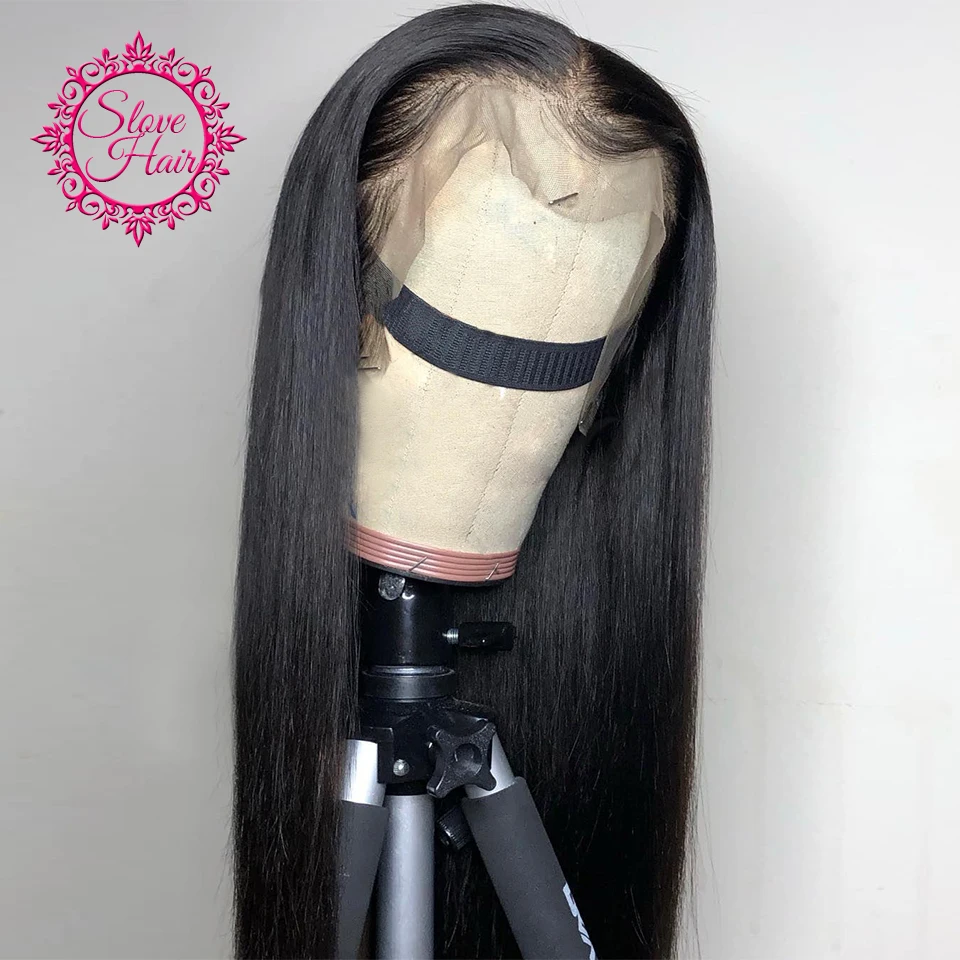 13*4 парики из натуральных волос на кружеве для женщин черный цвет Remy бразильские