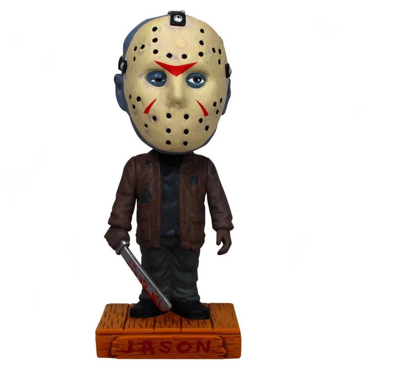 [Забавный] 18 см оригинальная коробка пятница 13th Джейсон Wacky Wobbler Bobble Head ПВХ фигурка коллекционная игрушка кукла модель детский подарок