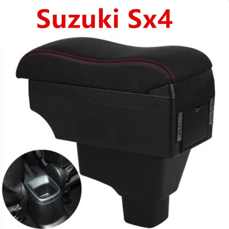 Для Suzuki SX4 подлокотник коробка зарядка через usb повысить двойной слой центральный магазин содержание аксессуары