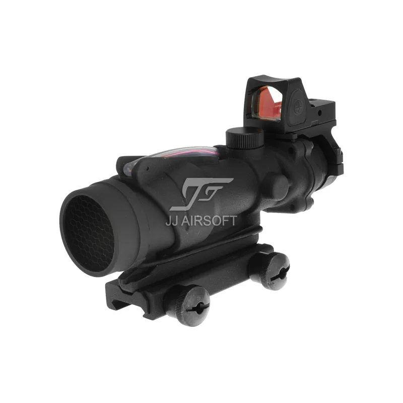 JJ страйкбол ACOG 4x32 TA31 красное волокно с подсветкой крестообразное прицел и RMR
