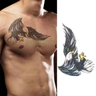 Водонепроницаемая Временная тату-наклейка с крыльями орла, поддельные тату, флэш-тату, задняя нога, грудь, живот, большой размер для женщин, девушек и мужчин
